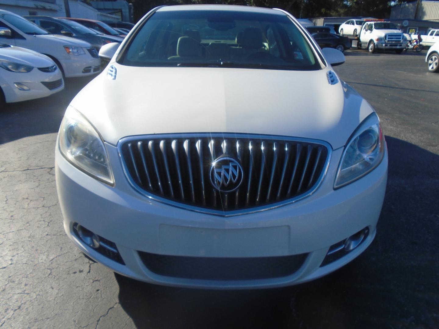 2012 White /Tan Buick Verano Convenience (1G4PR5SK6C4) with an 2.4L L4 DOHC 16V FFV engine, 6-Speed Automatic transmission, located at 6112 N Florida Avenue, Tampa, FL, 33604, (888) 521-5131, 27.954929, -82.459534 - Photo#1